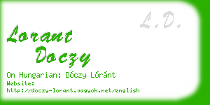 lorant doczy business card